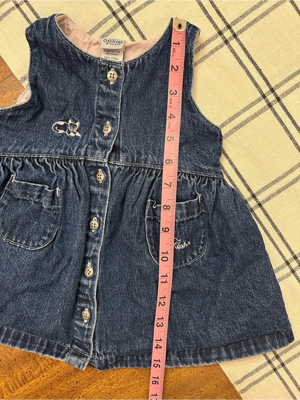 Vintage OshKosh B’gosh Denim Dress Girls 18 Months